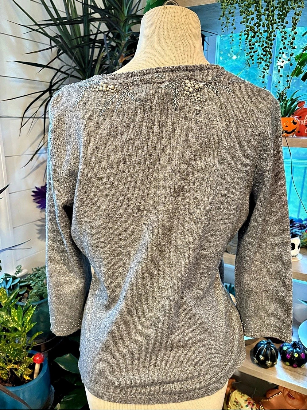 Ann Taylor Gray Wrap Sweater Size Medium Like New - Picture 2 of 3